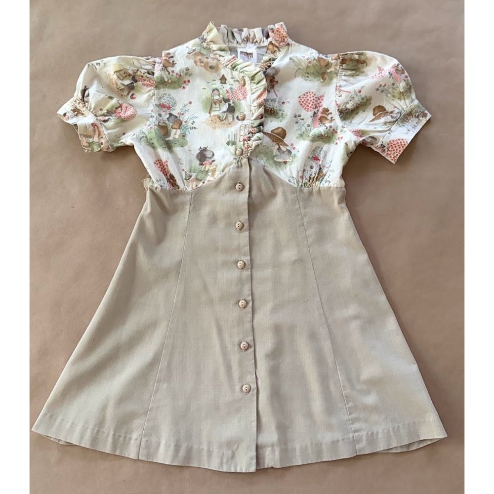 Vintage Holly Hobbie Prairie Dress Girls Size 8 Cottagecore Novelty Union Made